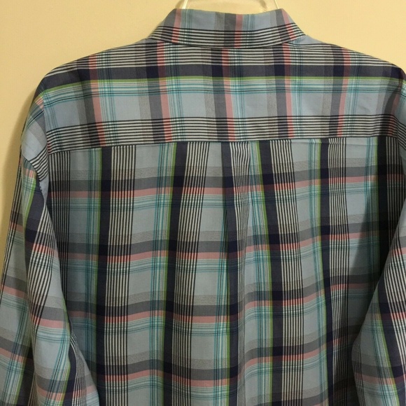 Peter Millar XL Shirt Blue Pink Plaid - Picture 5 of 6